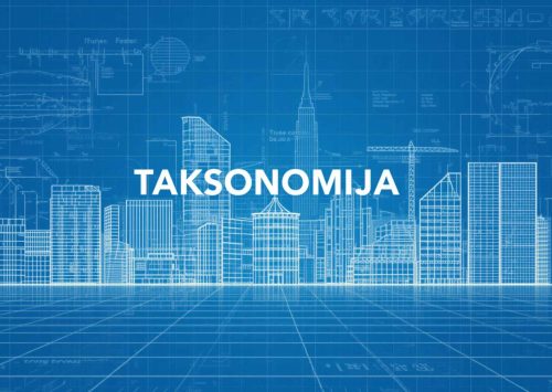 Deep Dive vizuāls par ES taksonomiju nekustamajā īpašumā, ēku finansējumu, energoefektivitāti, klimata riskiem un pierādāmu ilgtspējas atbilstību.